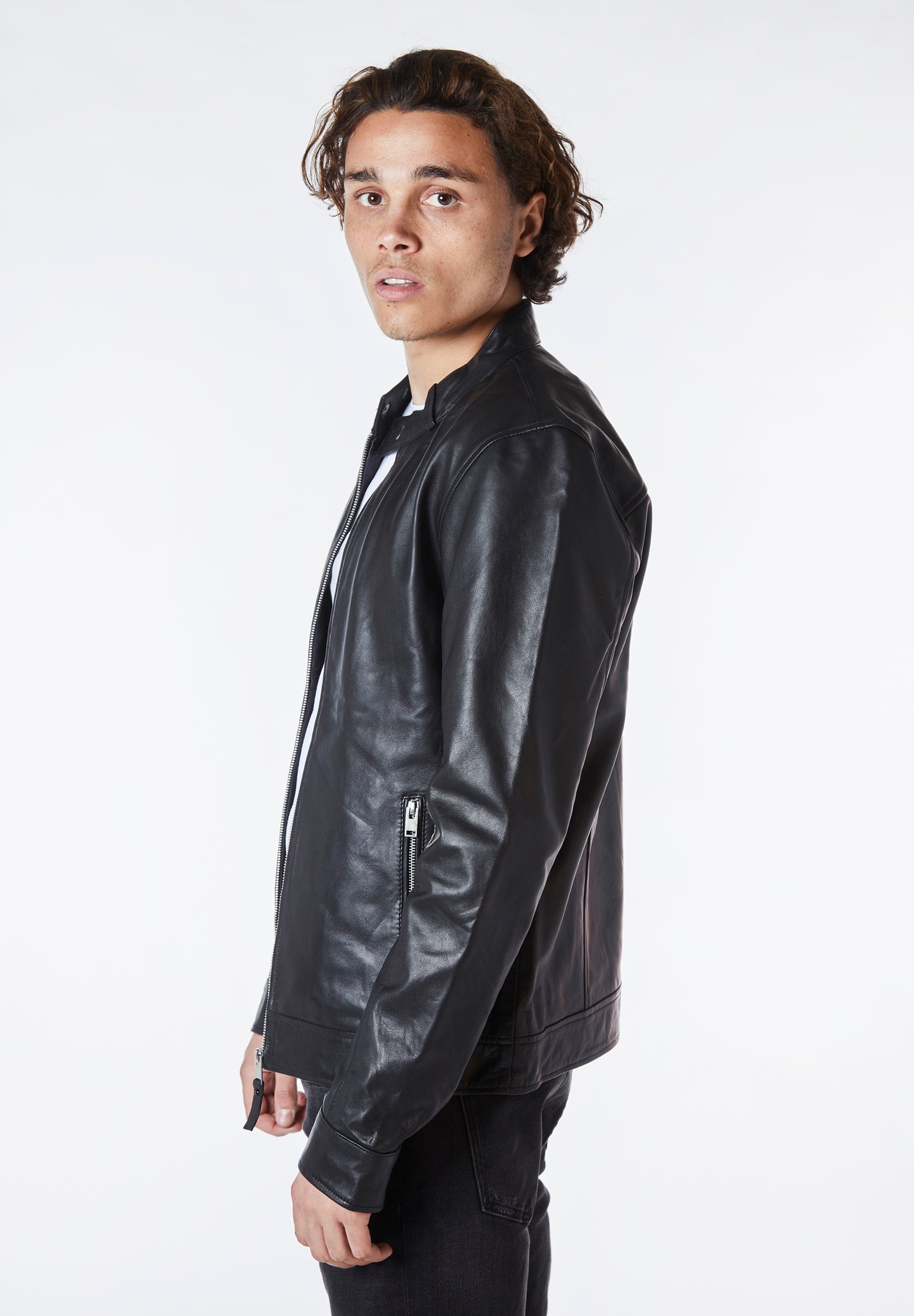 Real Leather Racer Jacket