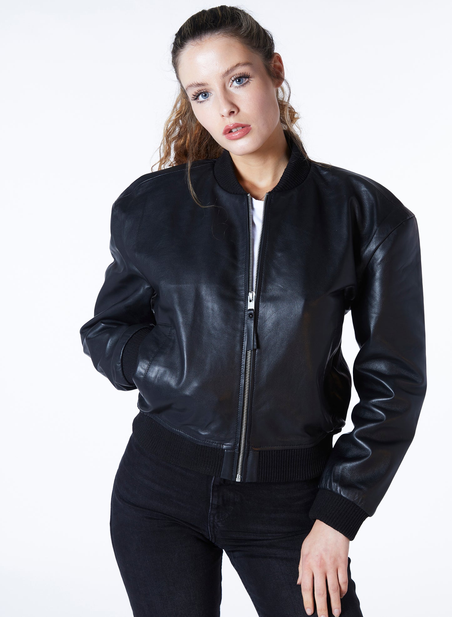 Real Leather Minimal Bomber