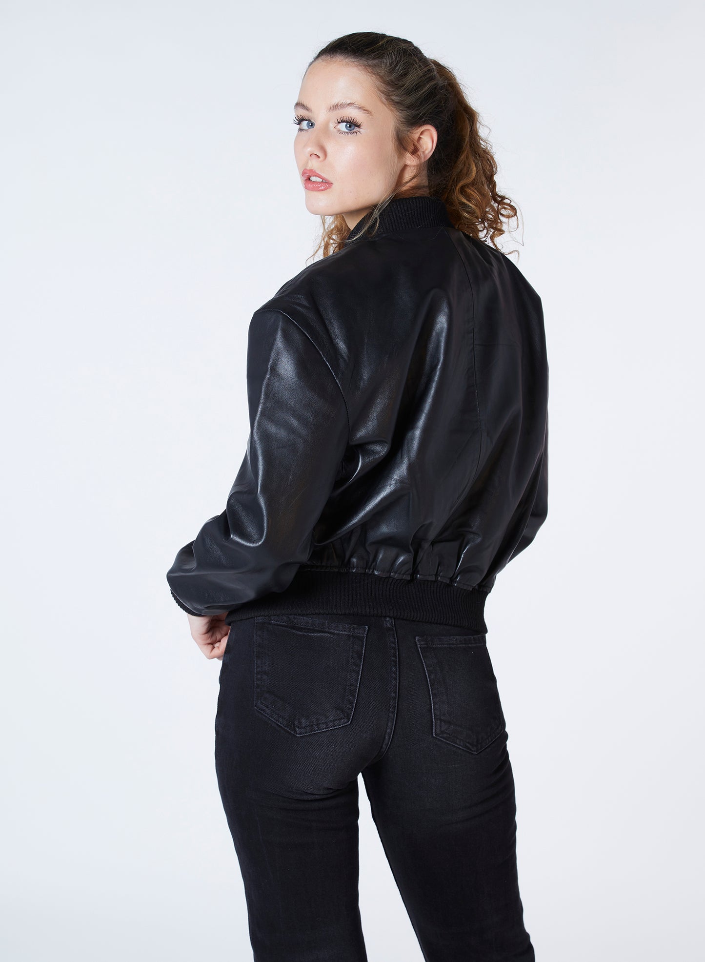 Real Leather Minimal Bomber