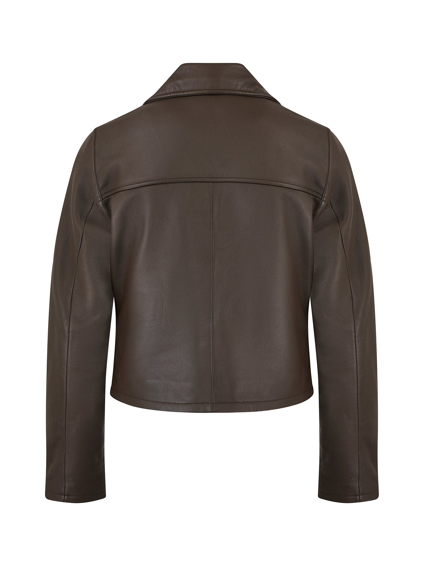 Classic Leather Biker Jacket in Charcoal