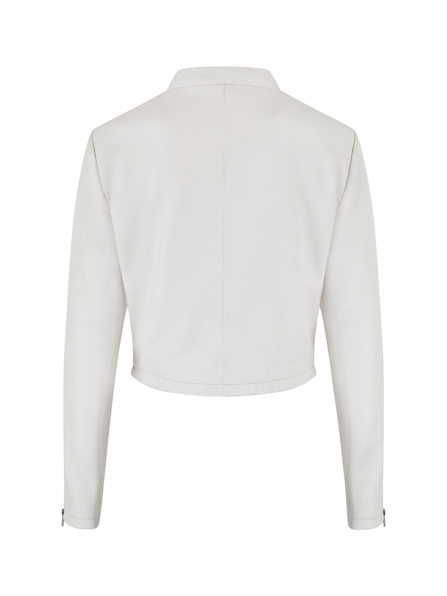 White Leather Racer Jacket