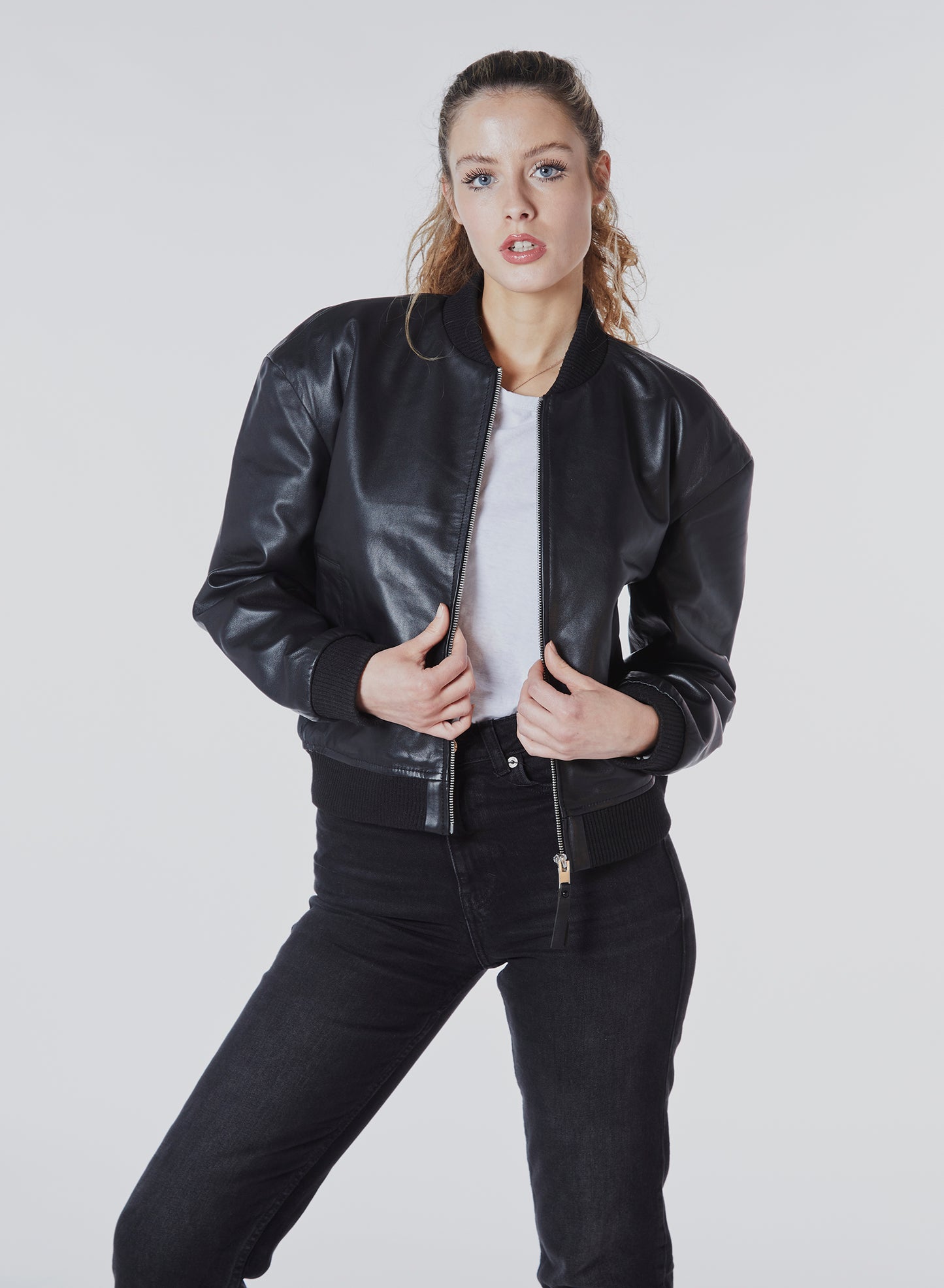 Real Leather Minimal Bomber