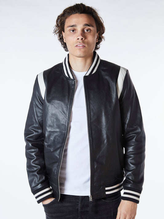 Real Leather Teddy Bomber Jacket