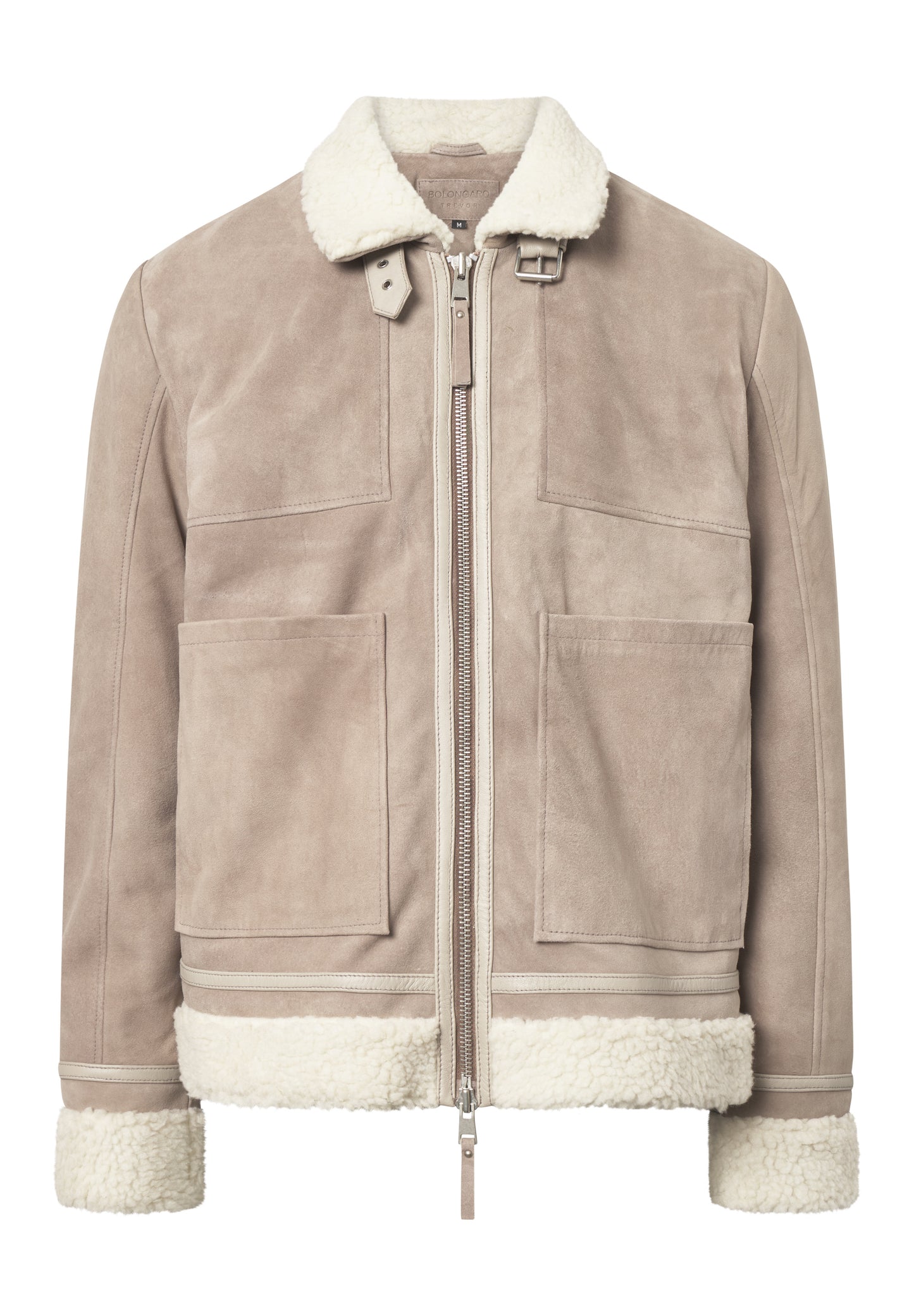 Real Suede Shearling Patch Jacket