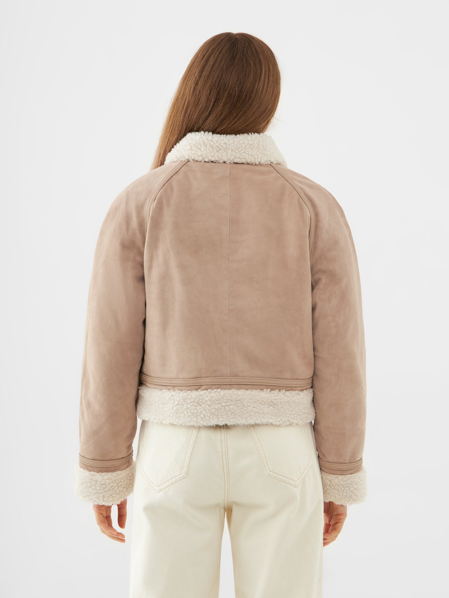 Suede Shearling Cropped Jacket