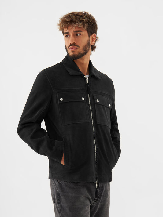 Real Suede Double Pocket Overshirt