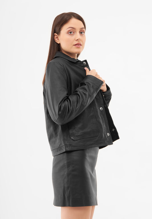 Real Leather Evie Worker Jacket