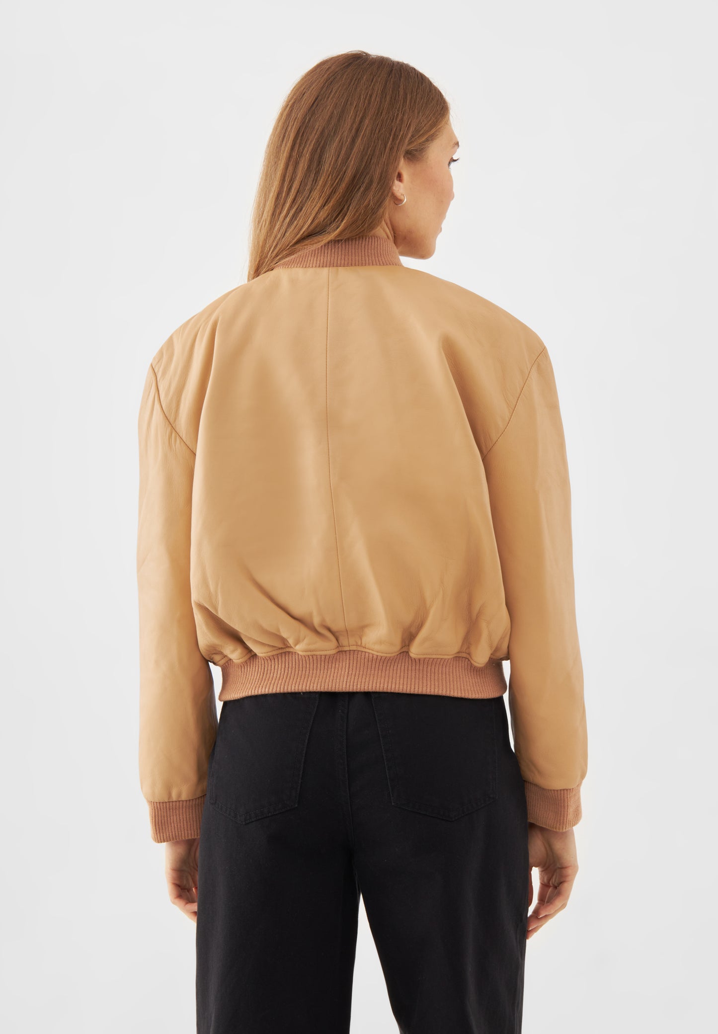 Leather Minimal Bomber Jacket