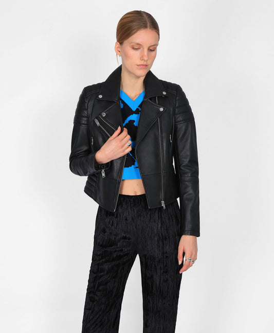 Jasmine Leather Biker Jacket