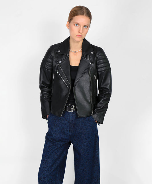 Genny Leather Biker Jacket