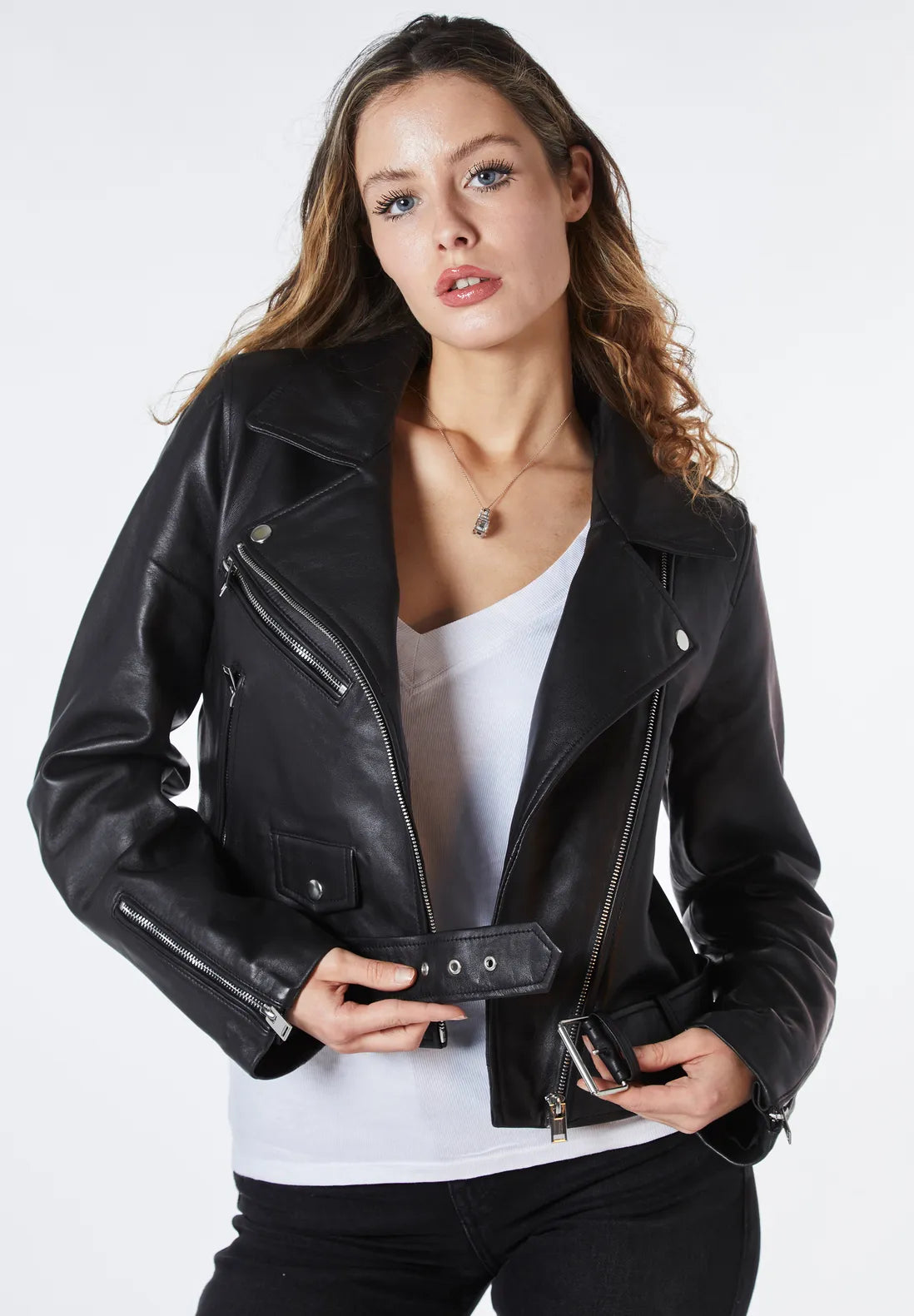 Real Leather Savanna Biker Jacket