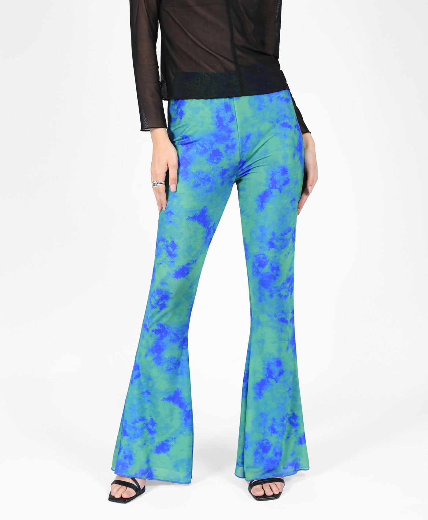 Mesh Flares In Tie Dye