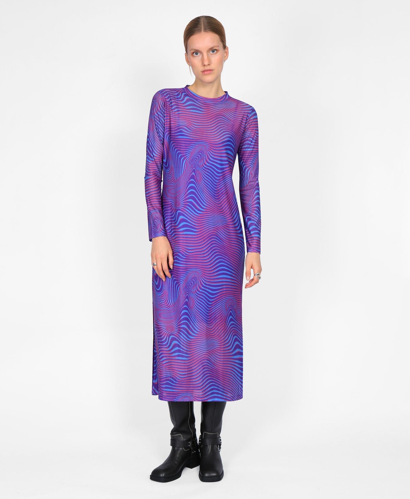 Printed Midi Dress In Multi