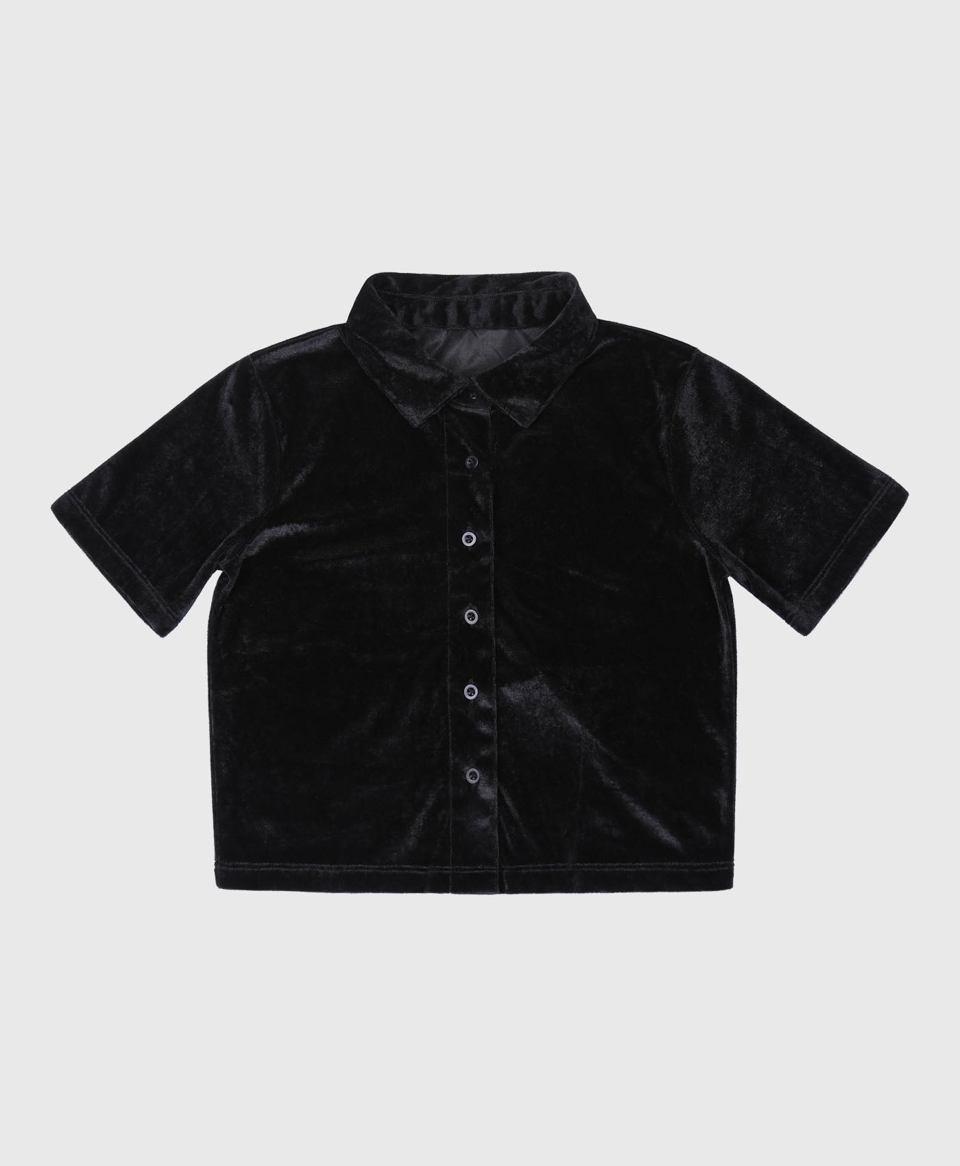 black velvet button down shirt