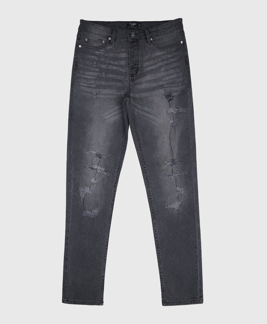 Distressed Skinny Fit Jeans In Grey