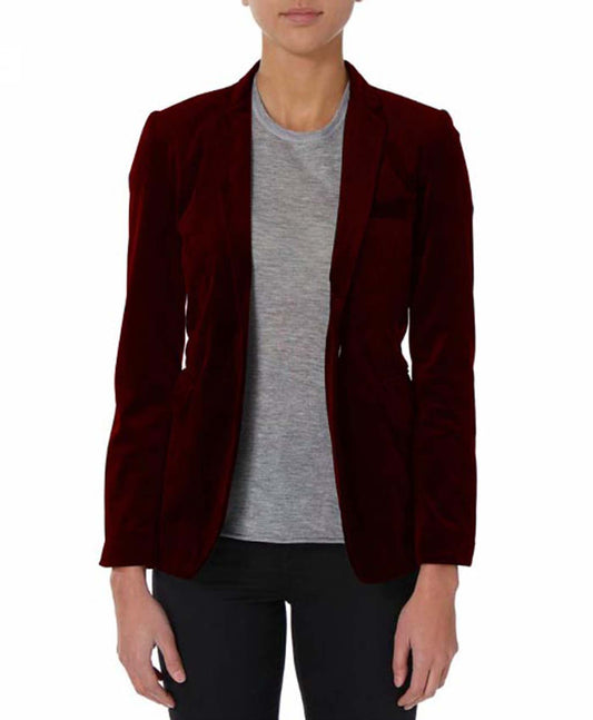 Crimson Velvet Blazer