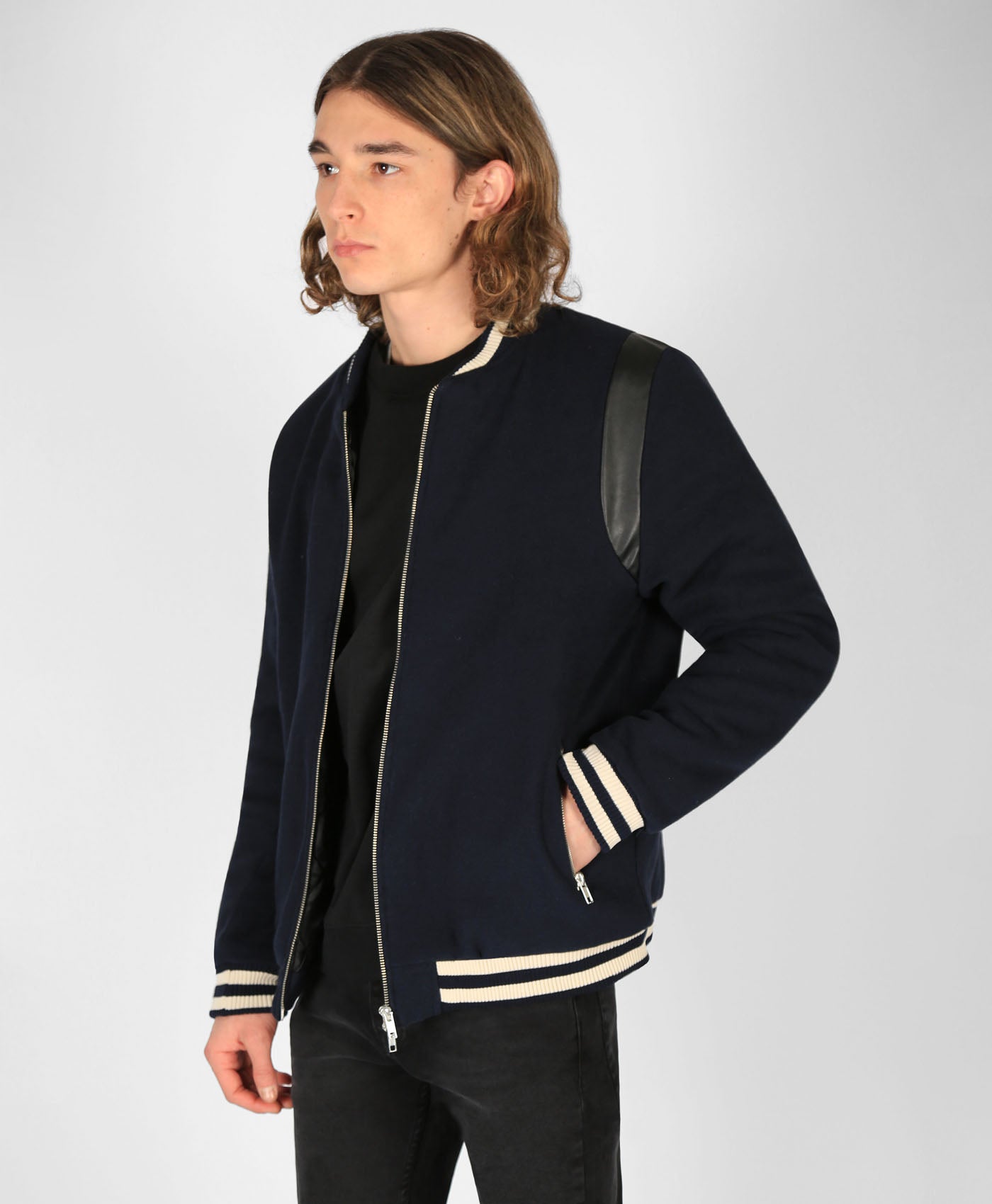 Street Shadow Wool Bomber Jacket